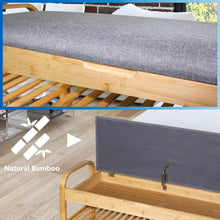 Load image into Gallery viewer, Bamboo Modern Storage and Shoe Rack Bench