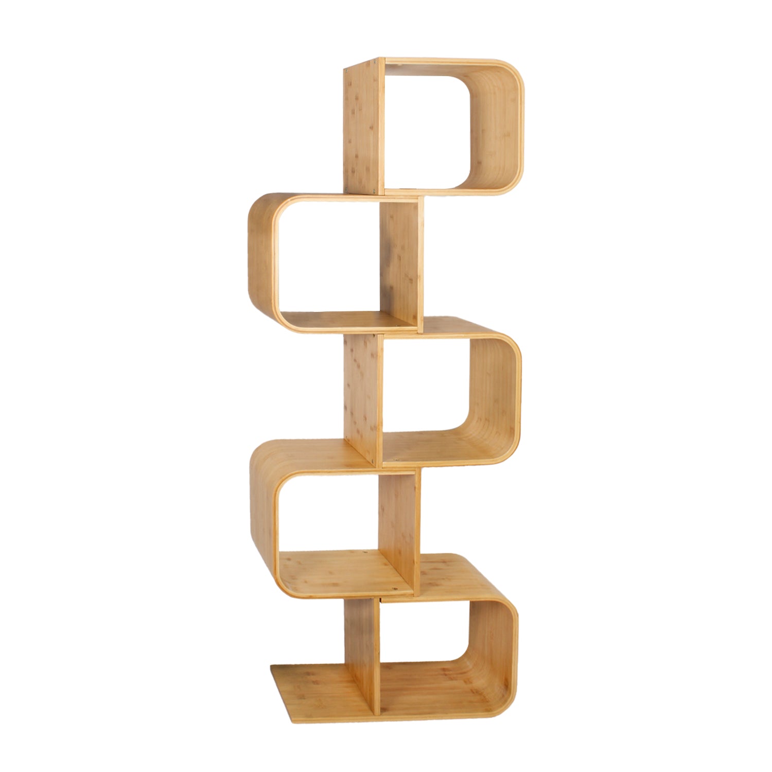 S-Shaped Bamboo Bookshelf