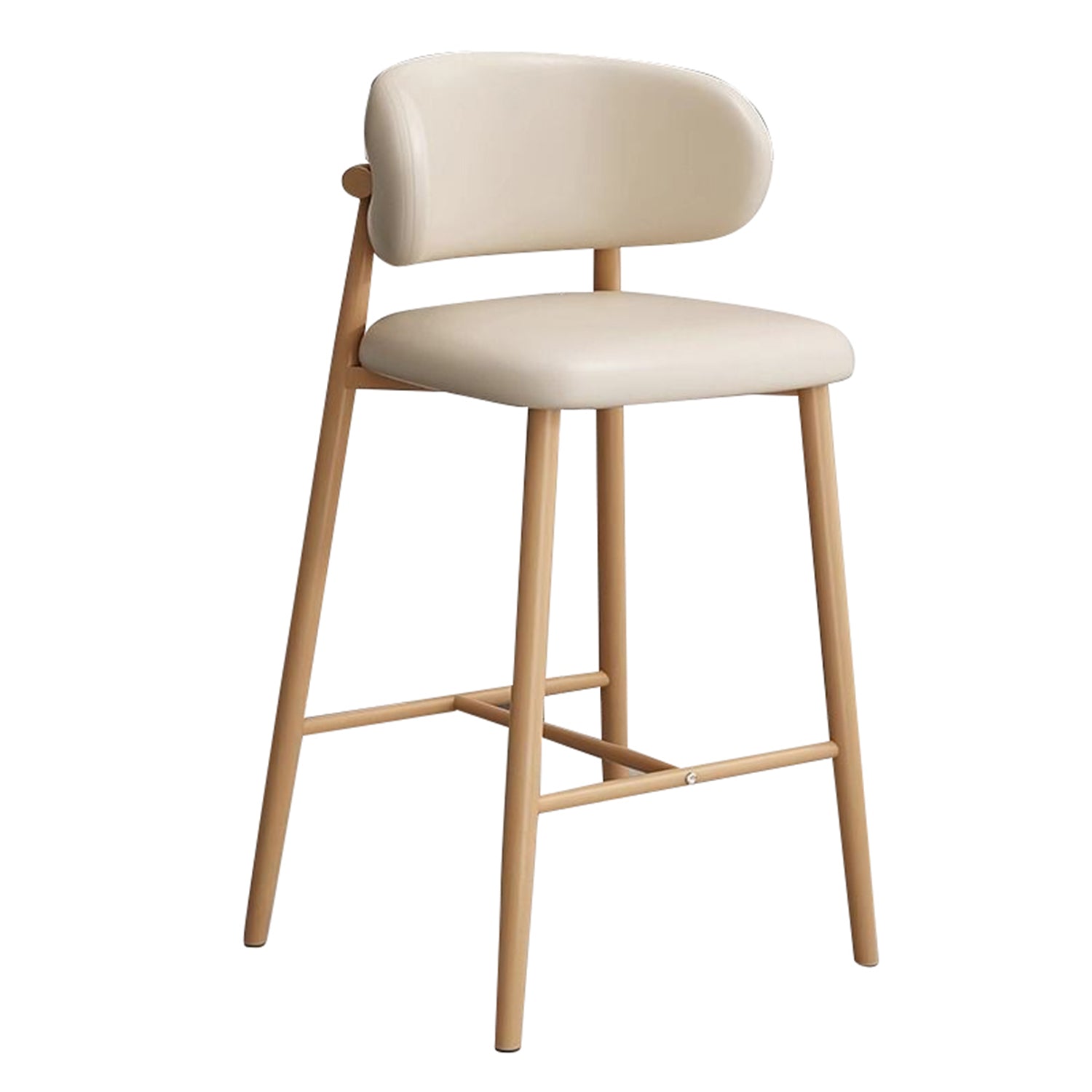 Nordic Bar Stool with Soft Cushioned Backrest