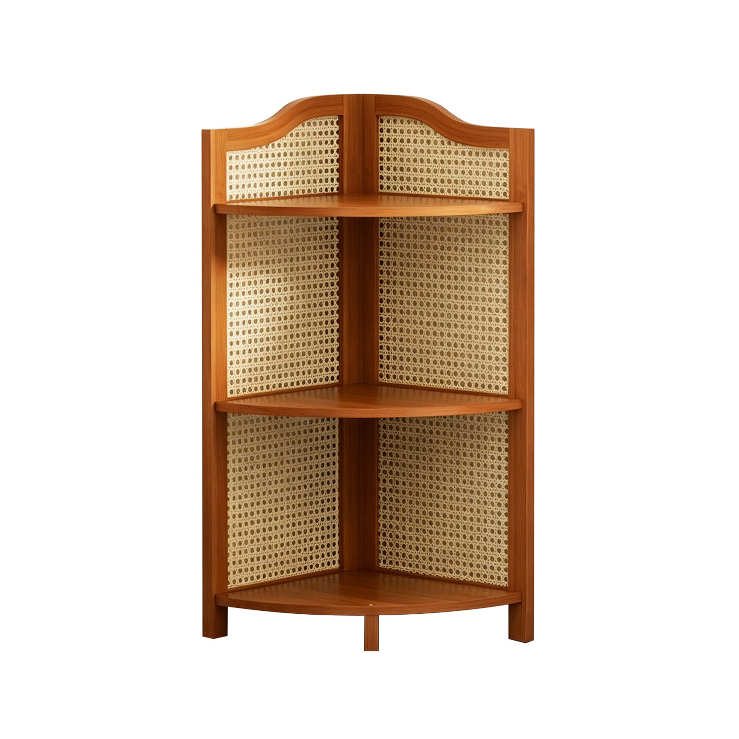3-Tier/4-Tier/5-Tier Bamboo Rattan Corner Bookshelf