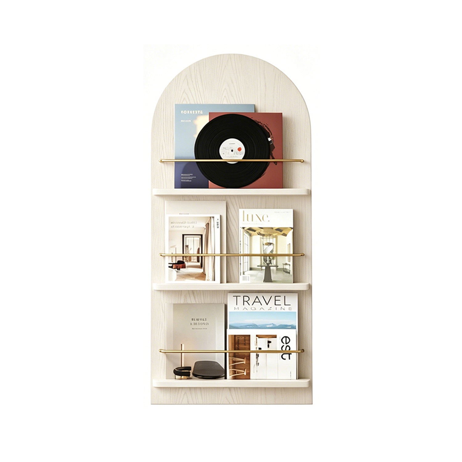 Cream White Arched Bookshelf (3/4 Tier)