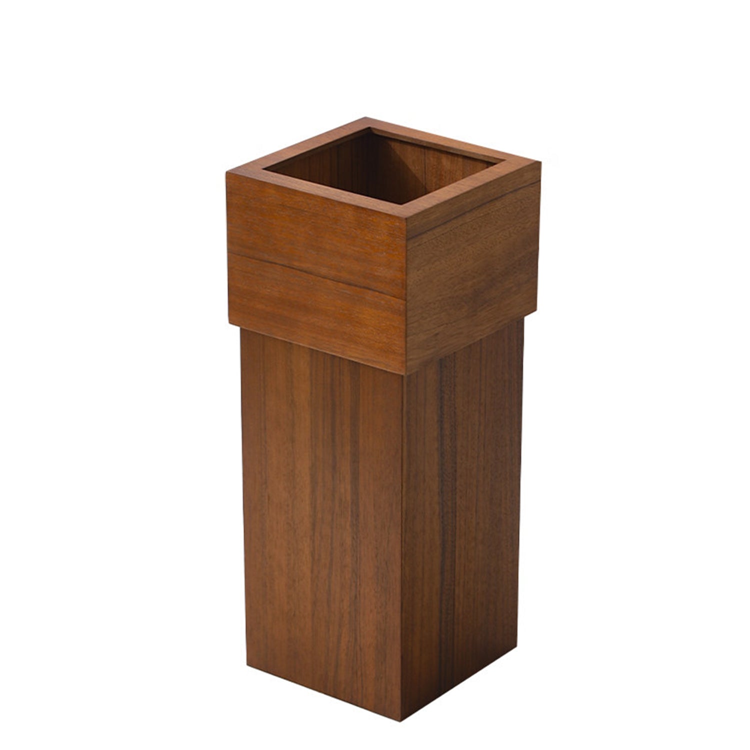 Tall Solid Walnut Wooden Trash Can, Large‑Capacity Nordic Waste Bin, 18L