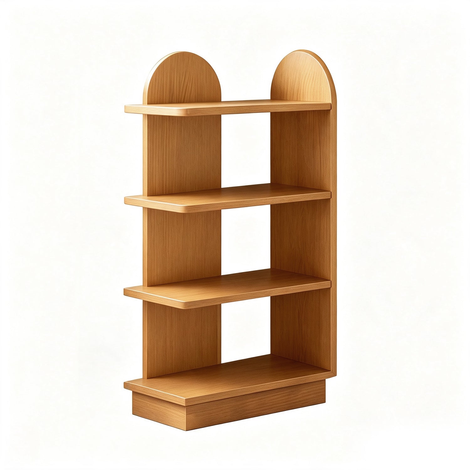 4 Tier Solid Wood Corner Bookshelf, Cherry Wood Tone Left & Right Side Layouts, Space Saving Corner Storage Shelf 48×24×119.5cm for Living Room Bedroom Study
