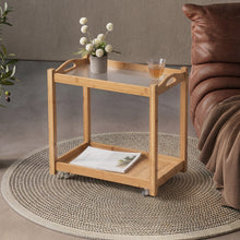 Load image into Gallery viewer, Bamboo End Table with Wheels
