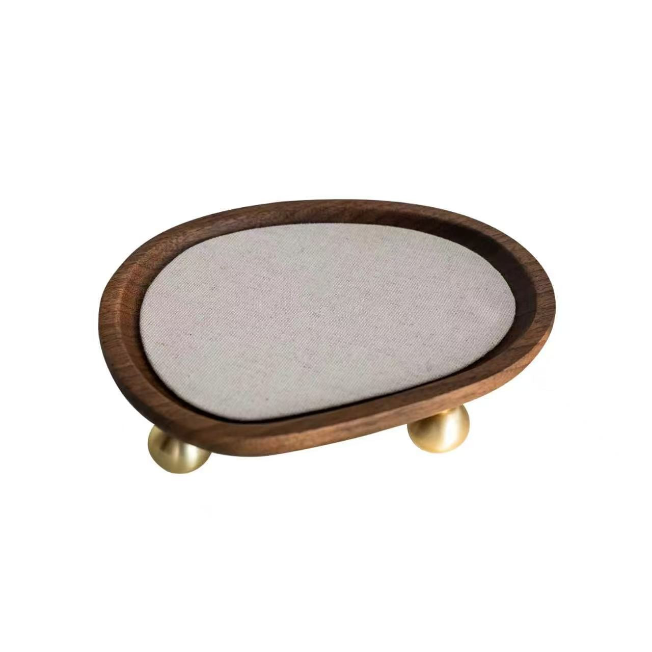 Oval Walnut Jewelry Tray, Elegant Natural Wood Organizer for Necklaces & Trinkets