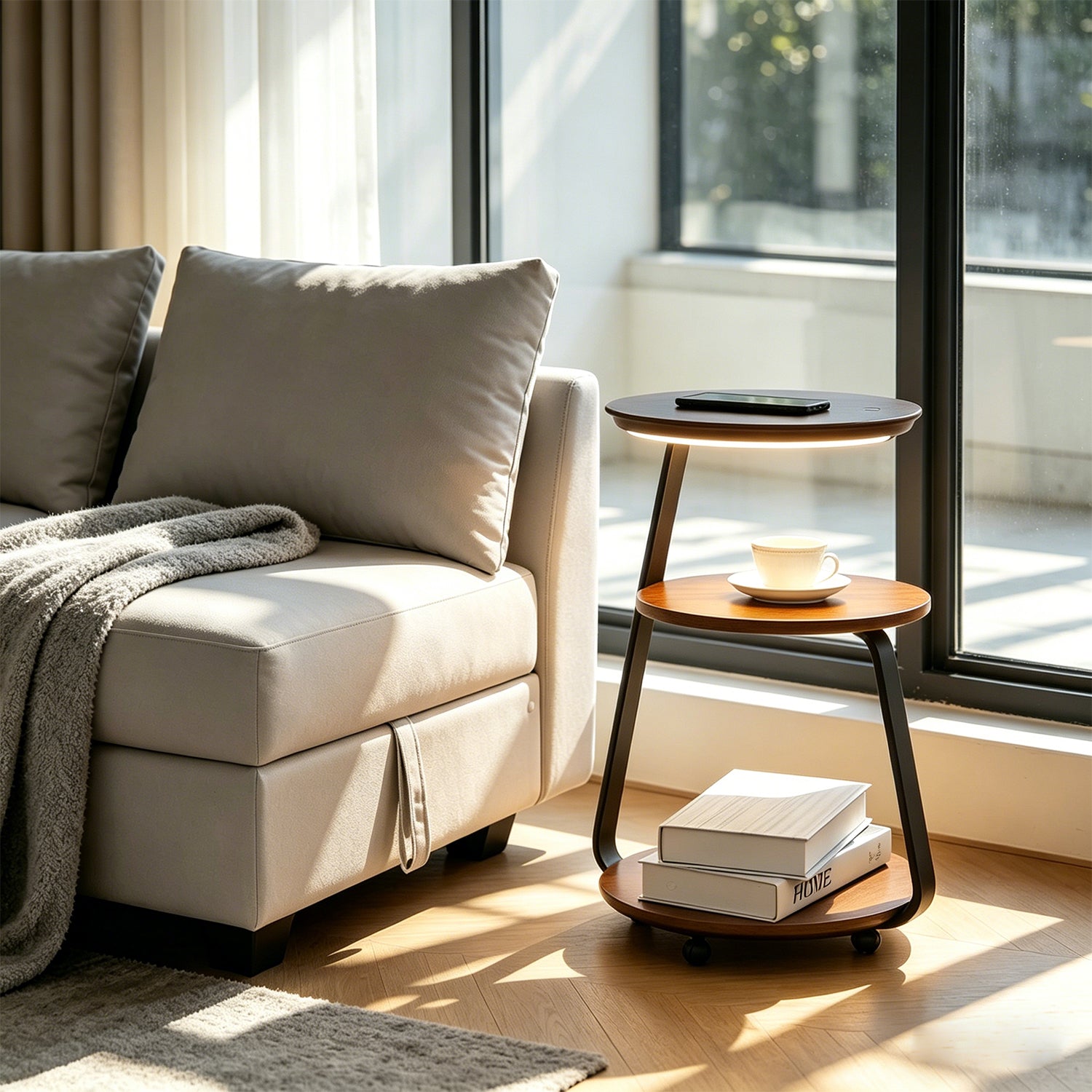 Wireless Charging Coffee Table Floor Lamp