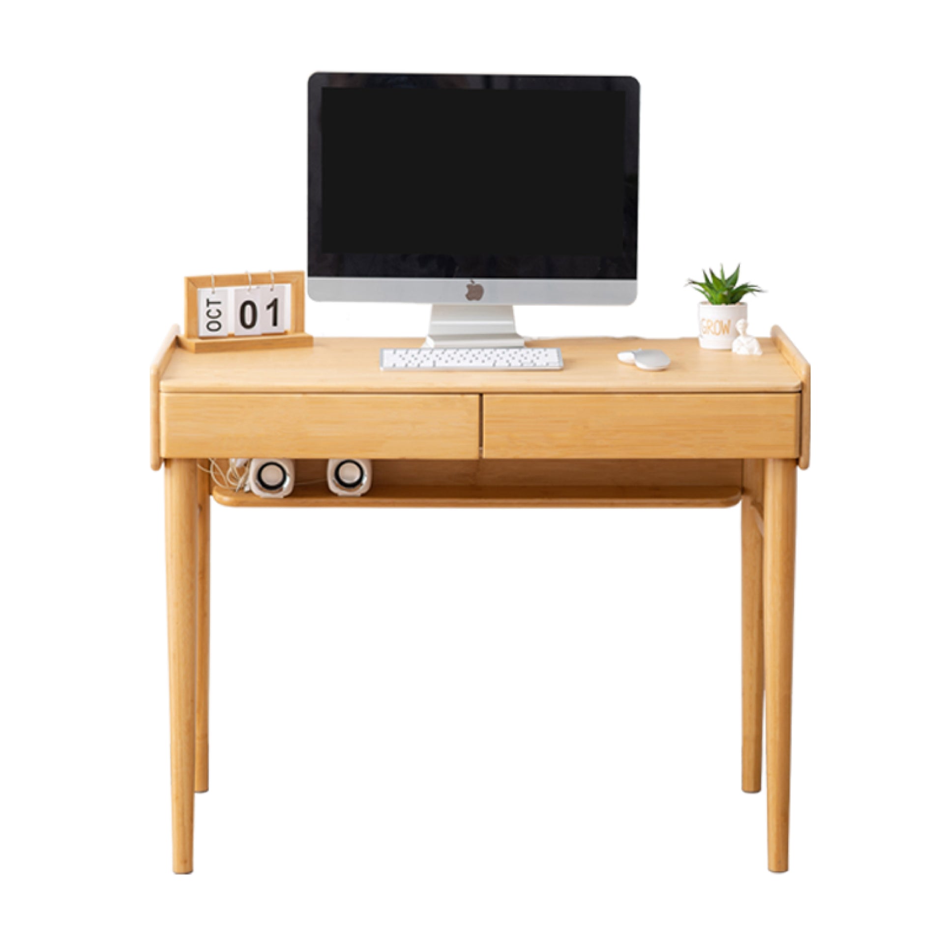 Modern bamboo writing and computer desk