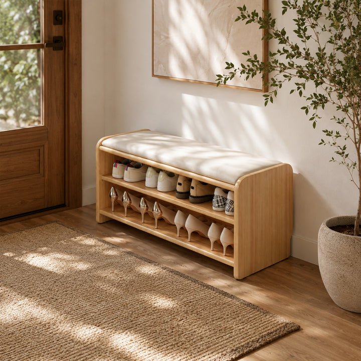 Boot Stool 80cm Shoe Bench, Mid-Size Entryway Stool with Optional Tall Boot Stora