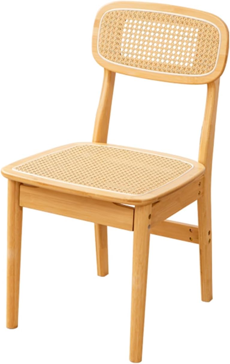 Mid Century Modern Accent Bamboo Chair with Rattan Seat and Cane Back