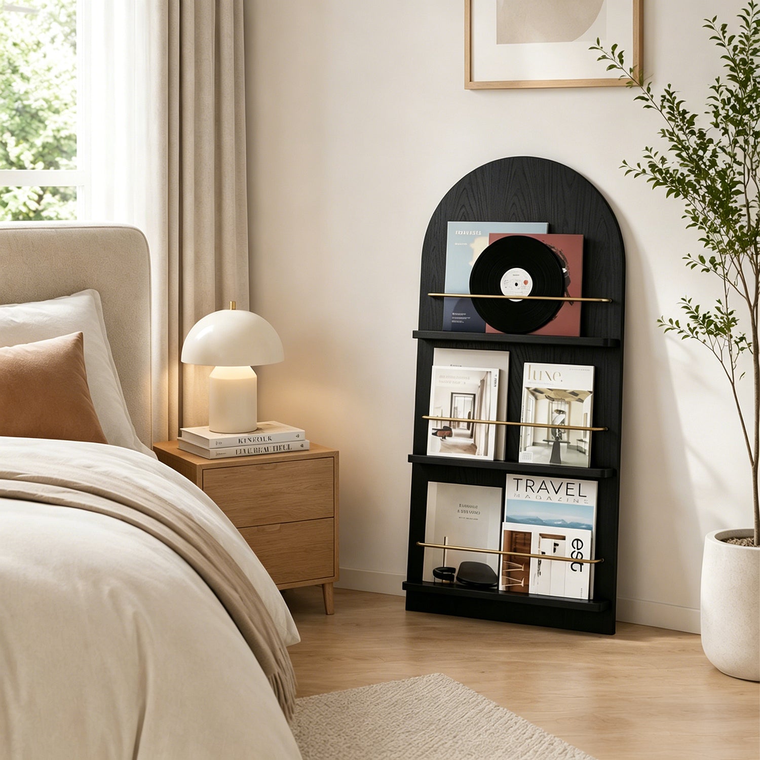 Black Arched Bookshelf (3/4 Tier)