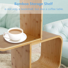 Load image into Gallery viewer, 4-Tier S-Shaped Geometric Modern Bamboo Bookshelf
