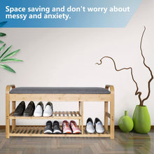 Load image into Gallery viewer, Modern Shoe Rack Bench with Storage
