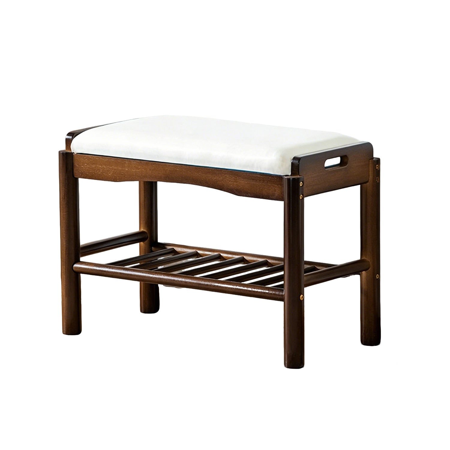 Scandinavian Walnut Foot Stool, 60cm & 80cm Sizes, Warm Wood Ottoman for Cozy Homes