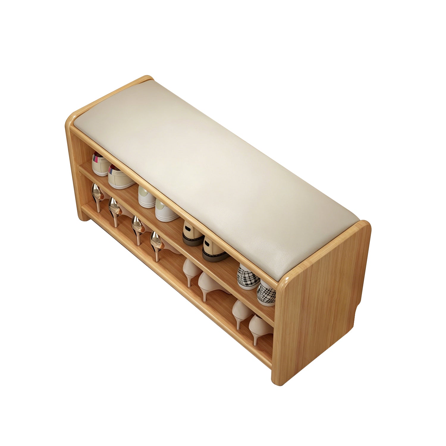 80cm Shoe Bench, Mid-Size Entryway Stool with Optional Tall Boot Storage