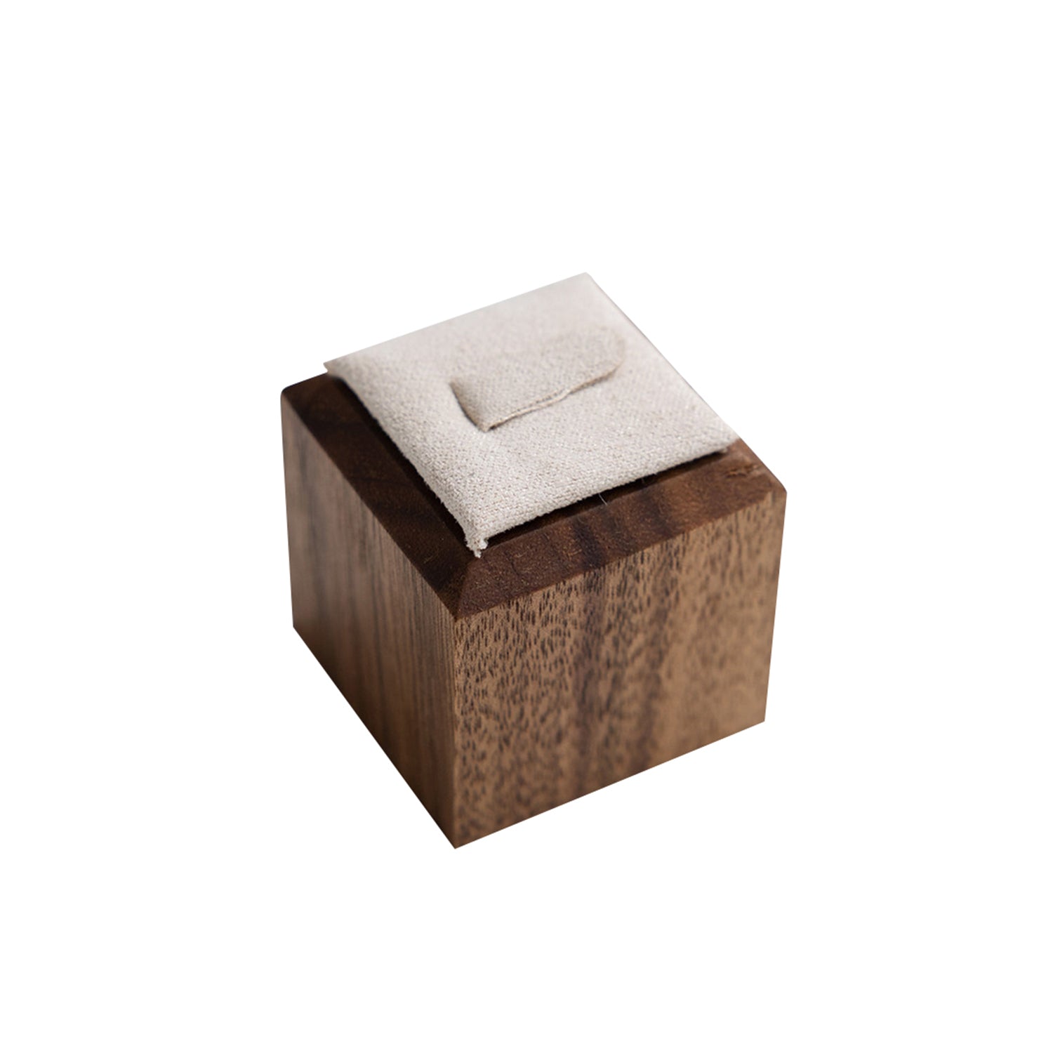 Small Walnut Ring Tray, Compact Natural Wood Organizer for Rings & Earrings