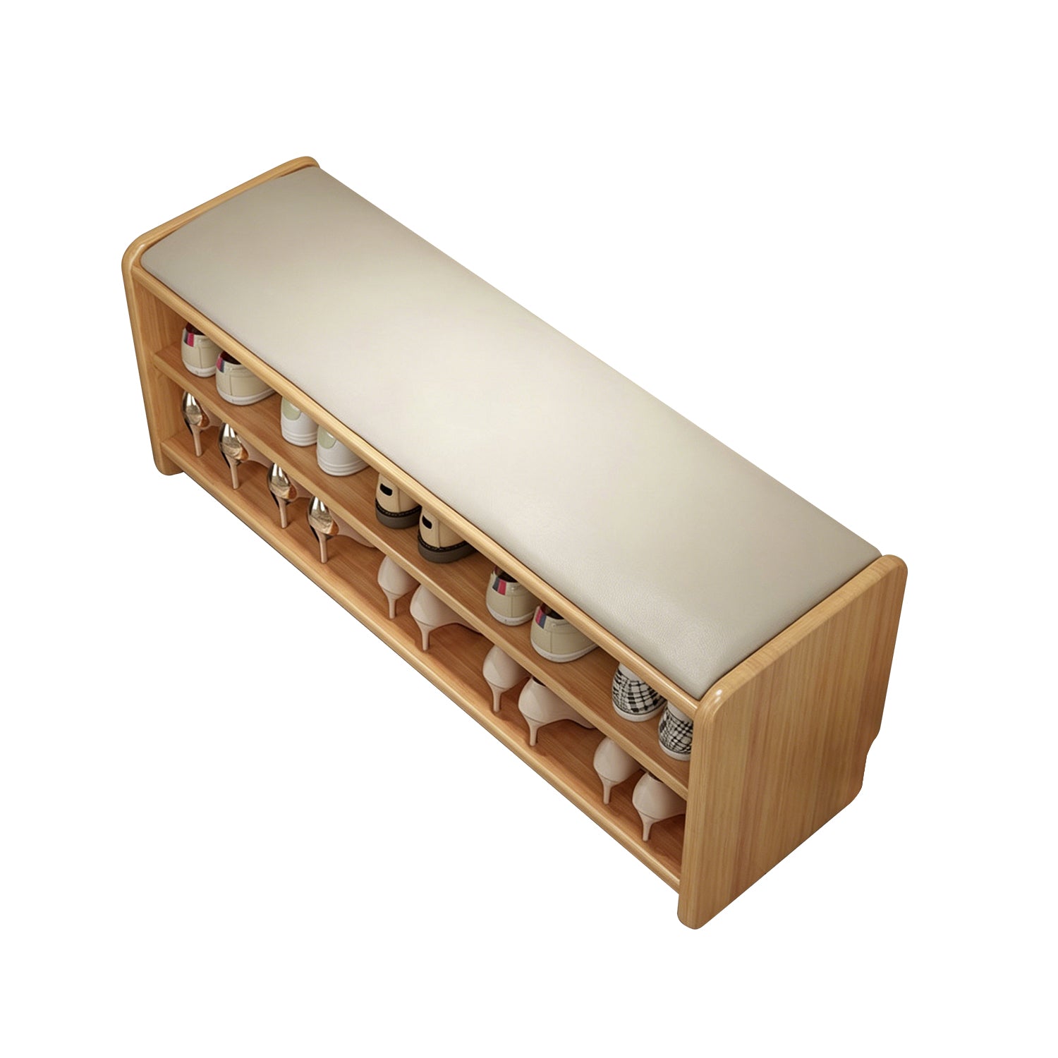100cm Large Shoe Bench, Wide Family Entryway Stool with Optional Tall Boot Storage