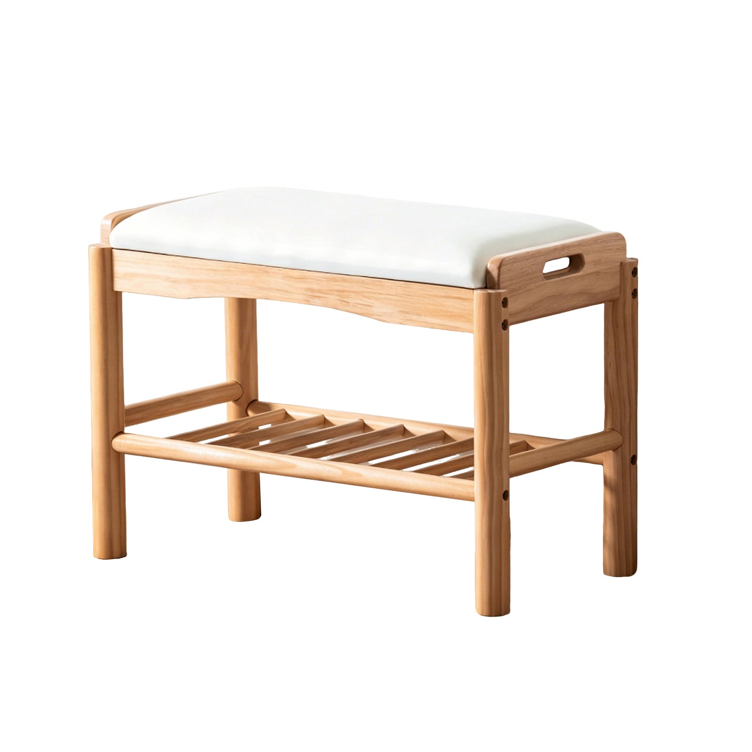 Nordic Natural Wood Foot Stool, 60cm & 80cm Sizes, Minimalist Ottoman for Small Spaces
