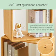 Load image into Gallery viewer, 2-Tier Modern Rotating Bamboo Bookcase
