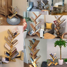 Load image into Gallery viewer, 4-Tier Floor Bamboo Tree Bookshelf
