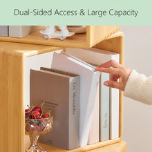 Load image into Gallery viewer, 2-Tier Modern Rotating Bamboo Bookcase
