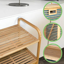 Load image into Gallery viewer, Bamboo Laundry Hamper with Built-In Shelves
