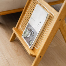 Load image into Gallery viewer, Bamboo Rattan End Table with Magazine Rack
