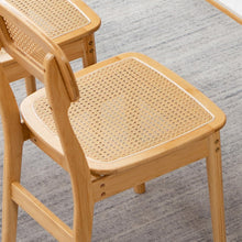 Load image into Gallery viewer, Mid Century Modern Accent Bamboo Chair with Rattan Seat and Cane Back
