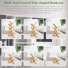Load image into Gallery viewer, 4-Tier Floor Bamboo Tree Bookshelf
