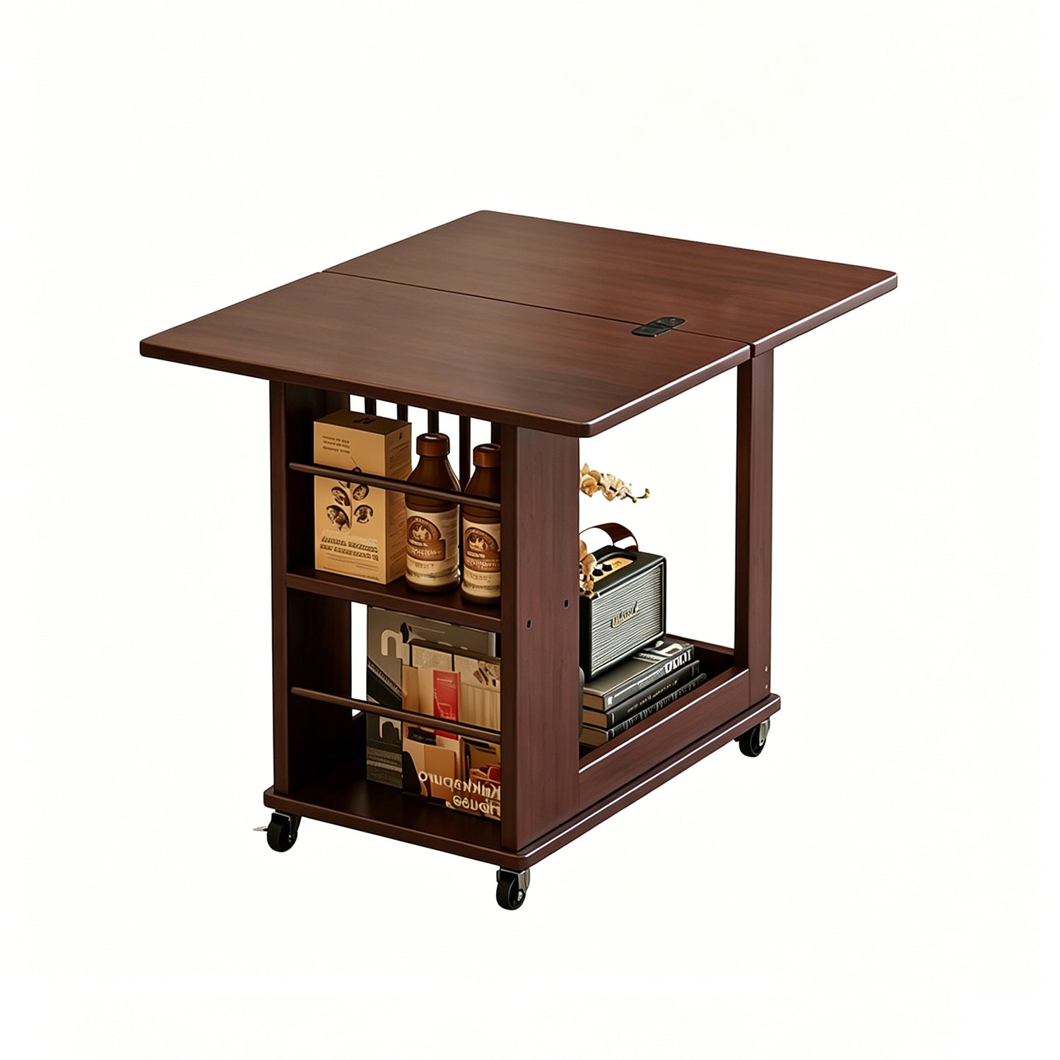 Foldable Multifunctional Rolling Side Table