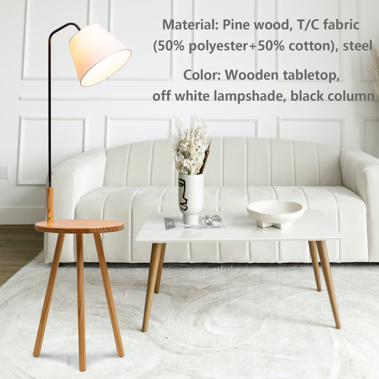 Bedside Table Integrated Floor Lamp